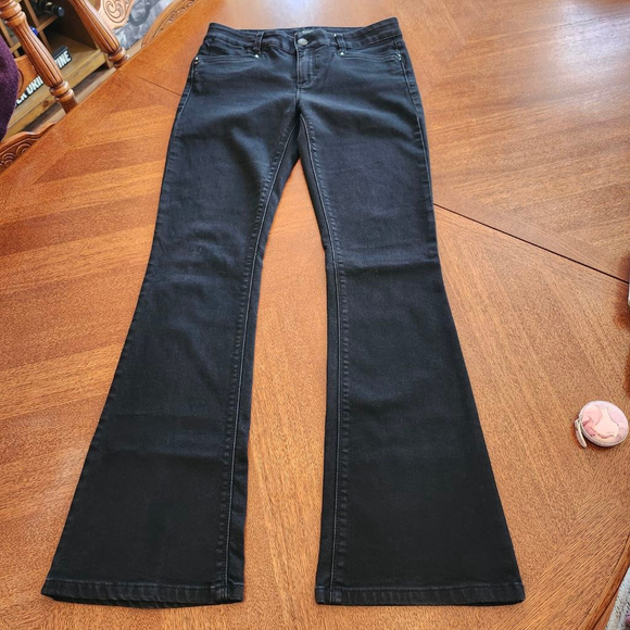 White House Black Market Denim - Women's White House Black Market Black Skinny Flare Jeans 2P B2